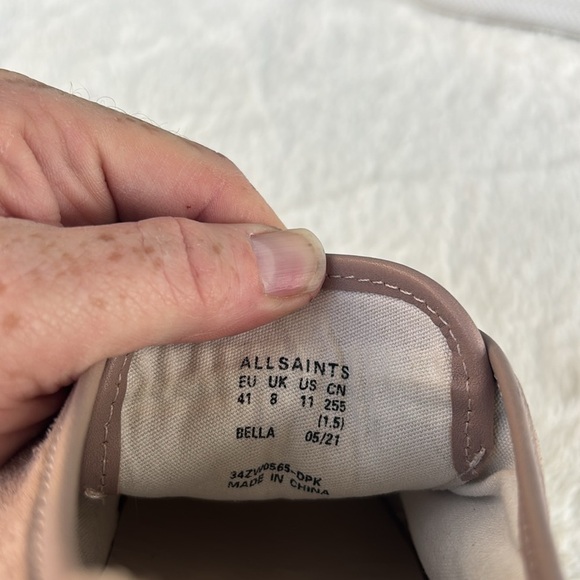 NWOT ALLSAINTS Women Milla Platform Sneaker Leather Suede Dusky Pink Sz 8 /EU 41 - Picture 8 of 10